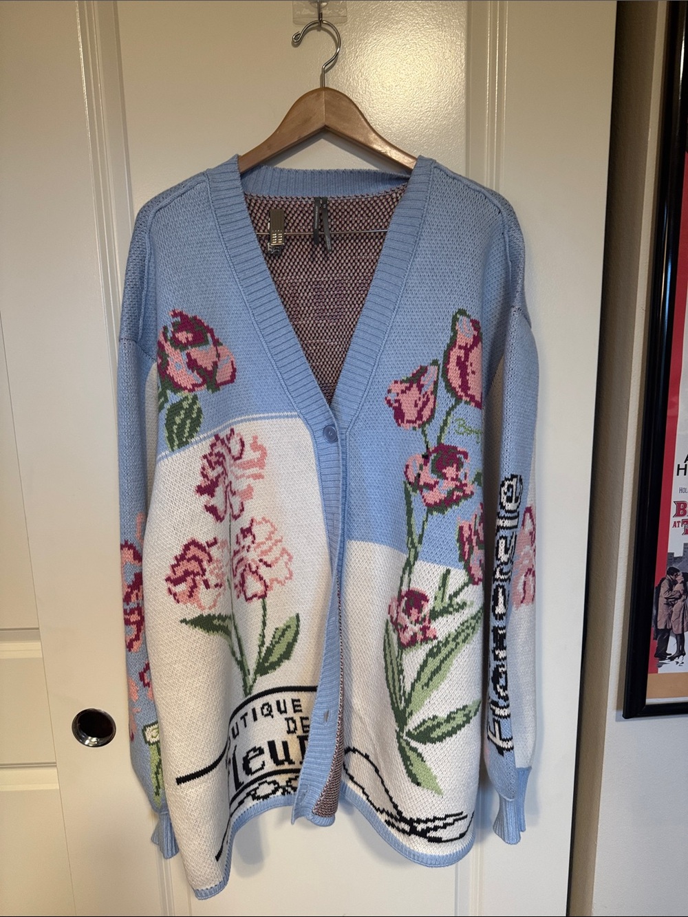 Anthropologie - Oversized Floral V-Neck Cardigan Sweater - Picture 5 of 13
